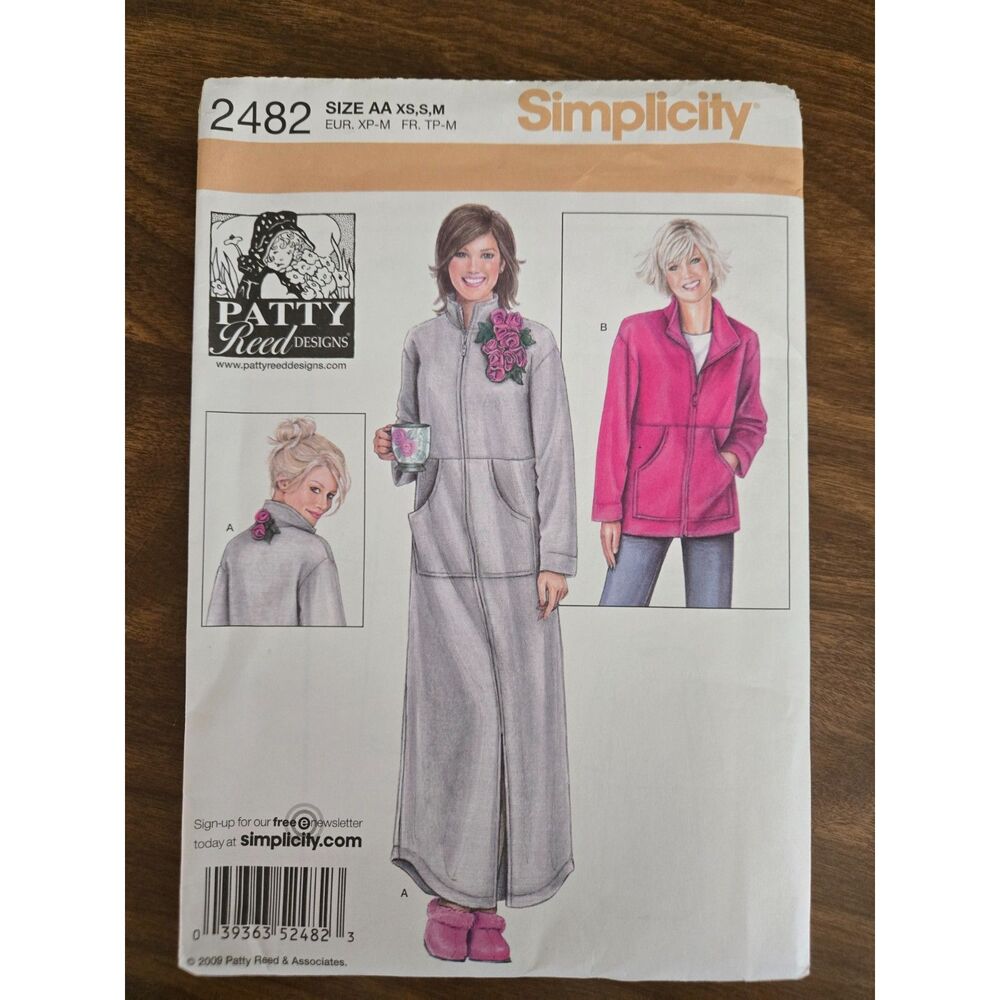 Simplicity Pattern 2482 Women Size XS-M Patty Reed Designs VTG